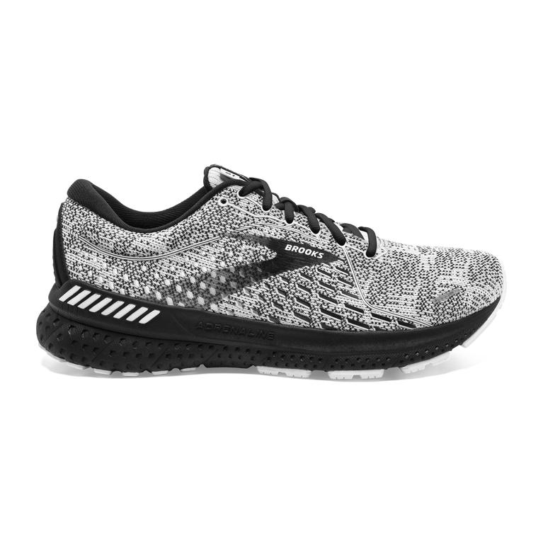 Brooks Adrenaline Gts 21 - Mens Road Running Shoes - White/Grey/Black (93801PKVA)